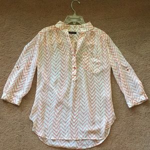 Pink & White Pattern 3/4 Sleeve Blouse